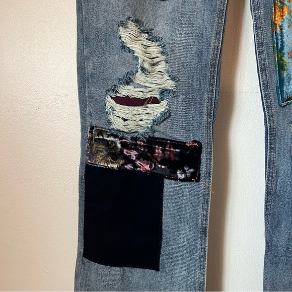 NWT Free People Patchwork Belladonna Bootcut Jeans Size 26 - Picture 4 of 10